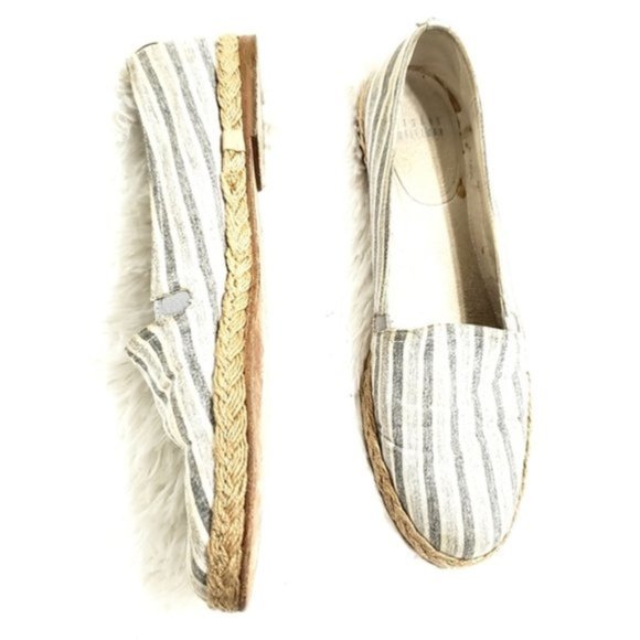 Stuart Weitzman Striped Espadrille Slip On Shoes